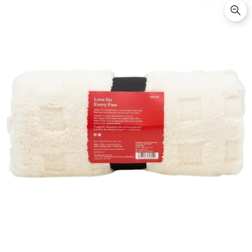 The Cuddle Collab with Zelda, Titus & Brave Plush Pet Sleeping Bag Beige